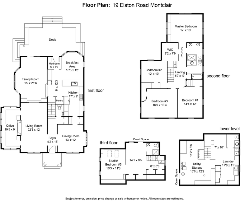 19 Elston Road, Montclair, New Jersey, 07043, $1,049,000, Sold Property, Halstead Real Estate, Floorplan 19 Elston Road, Montclair, New Jersey, 07043, $1,049,000, Sold Property, Halstead Real Estate, Floorplan