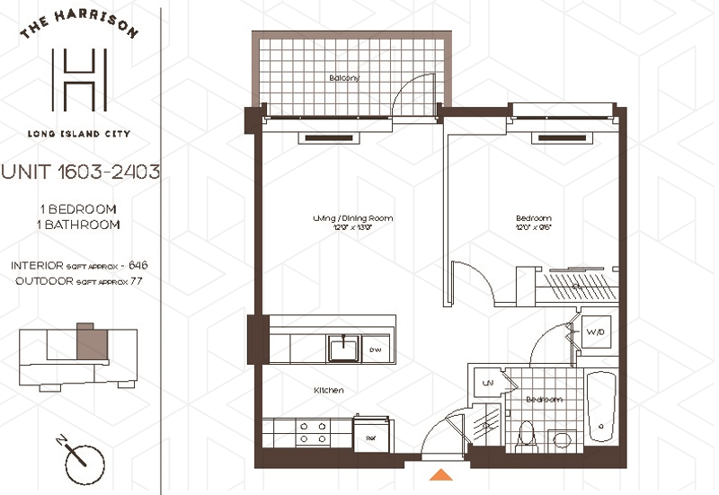 27 -21 44th Drive 2103, Long Island City, Queens, NY, 11101, $2,850, Property For Rent, Halstead Real Estate, Floorplan 27 -21 44th Drive 2103, Long Island City, Queens, NY, 11101, $2,850, Property For Rent, Halstead Real Estate, Floorplan