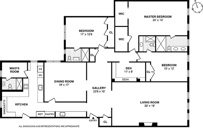 211 Central Park West 4f, Upper West Side, NYC, 10024, $24,500, Property For Rent, Halstead Real Estate, Floorplan 211 Central Park West 4f, Upper West Side, NYC, 10024, $24,500, Property For Rent, Halstead Real Estate, Floorplan