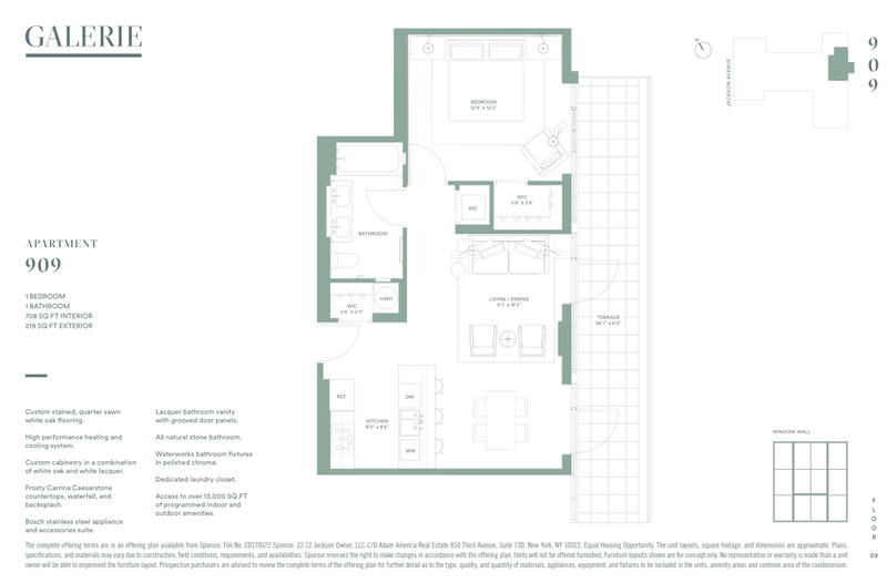 2218 Jackson Avenue 909, Long Island City, Queens, NY, 11101, $1,115,000, Property For Sale, Halstead Real Estate, Floorplan 2218 Jackson Avenue 909, Long Island City, Queens, NY, 11101, $1,115,000, Property For Sale, Halstead Real Estate, Floorplan