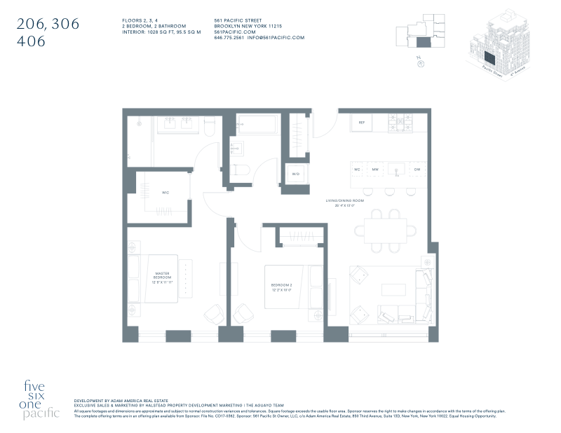 561 Pacific Street 206, Boerum Hill, Brooklyn, NY, 11217, $1,325,000, Property For Sale, Halstead Real Estate, Floorplan 561 Pacific Street 206, Boerum Hill, Brooklyn, NY, 11217, $1,325,000, Property For Sale, Halstead Real Estate, Floorplan