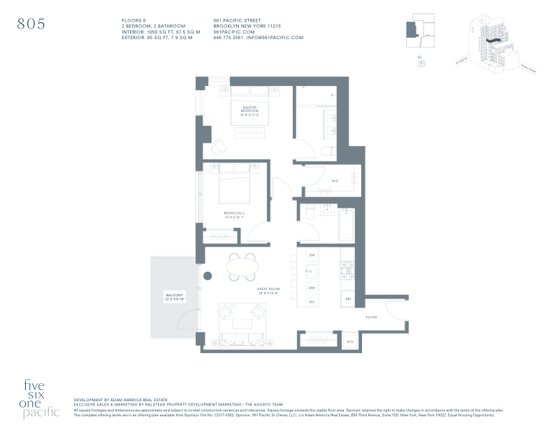 561 Pacific Street 805, Boerum Hill, Brooklyn, NY, 11217, $1,625,000, Property For Sale, Halstead Real Estate, Floorplan 561 Pacific Street 805, Boerum Hill, Brooklyn, NY, 11217, $1,625,000, Property For Sale, Halstead Real Estate, Floorplan