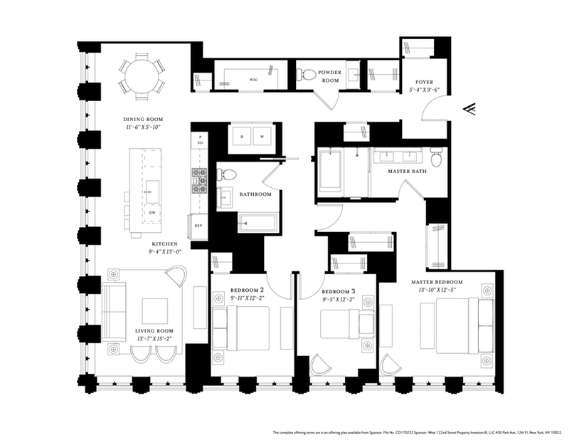 543 West 122nd Street 22g, Upper Manhattan, NYC, 10027, $3,280,000, Property For Sale, Halstead Real Estate, Floorplan 543 West 122nd Street 22g, Upper Manhattan, NYC, 10027, $3,280,000, Property For Sale, Halstead Real Estate, Floorplan