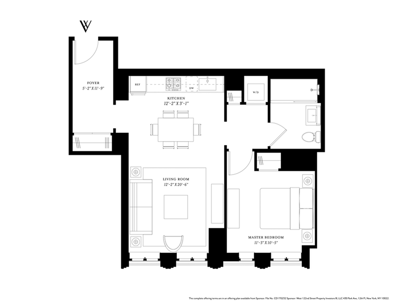 543 West 122nd Street 18f, Upper Manhattan, NYC, 10027, $1,265,000, Property For Sale, Halstead Real Estate, Floorplan 543 West 122nd Street 18f, Upper Manhattan, NYC, 10027, $1,265,000, Property For Sale, Halstead Real Estate, Floorplan