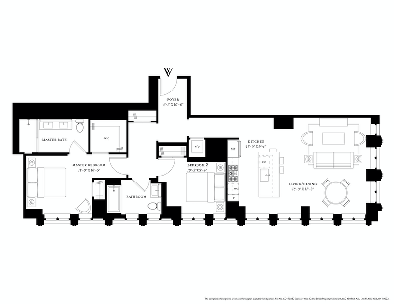 543 West 122nd Street 28c, Upper Manhattan, NYC, 10027, $2,580,000, Property For Sale, Halstead Real Estate, Floorplan 543 West 122nd Street 28c, Upper Manhattan, NYC, 10027, $2,580,000, Property For Sale, Halstead Real Estate, Floorplan