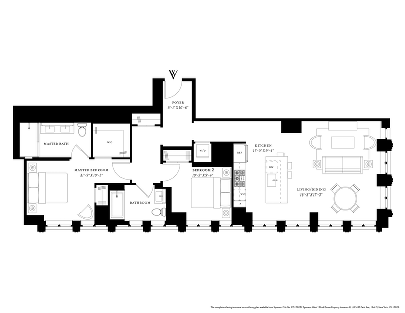 543 West 122nd Street 29c, Upper Manhattan, NYC, 10027, $2,620,000, Property For Sale, Halstead Real Estate, Floorplan 543 West 122nd Street 29c, Upper Manhattan, NYC, 10027, $2,620,000, Property For Sale, Halstead Real Estate, Floorplan
