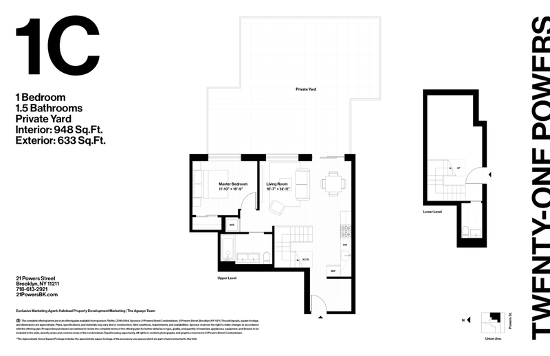 21 Powers Street 1c, Williamsburg, Brooklyn, NY, 11217, $1,350,000, Property For Sale, Halstead Real Estate, Floorplan 21 Powers Street 1c, Williamsburg, Brooklyn, NY, 11217, $1,350,000, Property For Sale, Halstead Real Estate, Floorplan