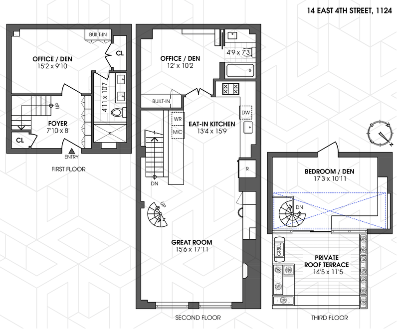 14 East 4th Street 1124, Noho, NYC, 10012, $2,895,000, Property For Sale, Halstead Real Estate, Floorplan 14 East 4th Street 1124, Noho, NYC, 10012, $2,895,000, Property For Sale, Halstead Real Estate, Floorplan