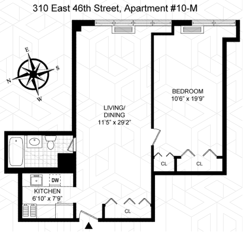 310 East 46th Street 10m, Midtown East, NYC, 10017, $3,350, Property For Rent, Halstead Real Estate, Floorplan 310 East 46th Street 10m, Midtown East, NYC, 10017, $3,350, Property For Rent, Halstead Real Estate, Floorplan