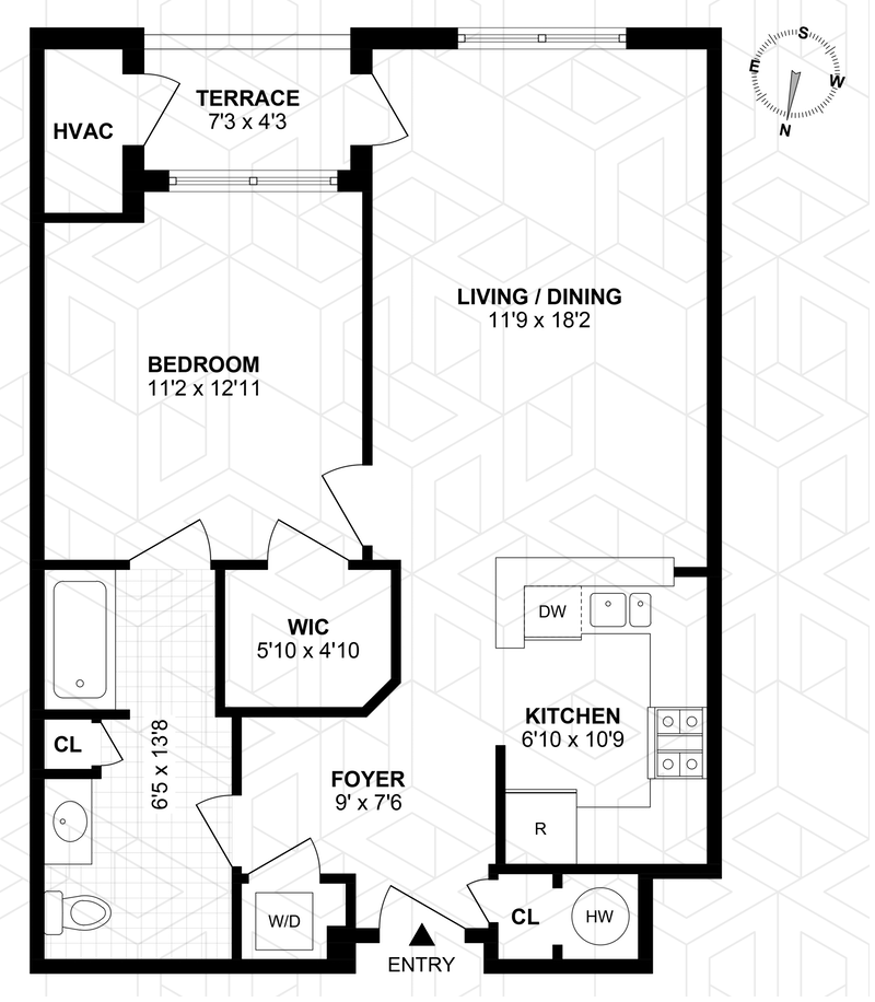 24 Ave At Port Imperial 109, West New York, New Jersey, 07093, $442,500, Property For Sale, Halstead Real Estate, Floorplan 24 Ave At Port Imperial 109, West New York, New Jersey, 07093, $442,500, Property For Sale, Halstead Real Estate, Floorplan