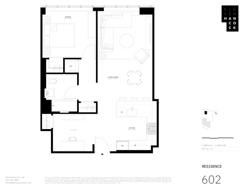 11 Hancock Place 602, Upper Manhattan, NYC, 10027, $985,000, Property For Sale, Halstead Real Estate, Floorplan 11 Hancock Place 602, Upper Manhattan, NYC, 10027, $985,000, Property For Sale, Halstead Real Estate, Floorplan