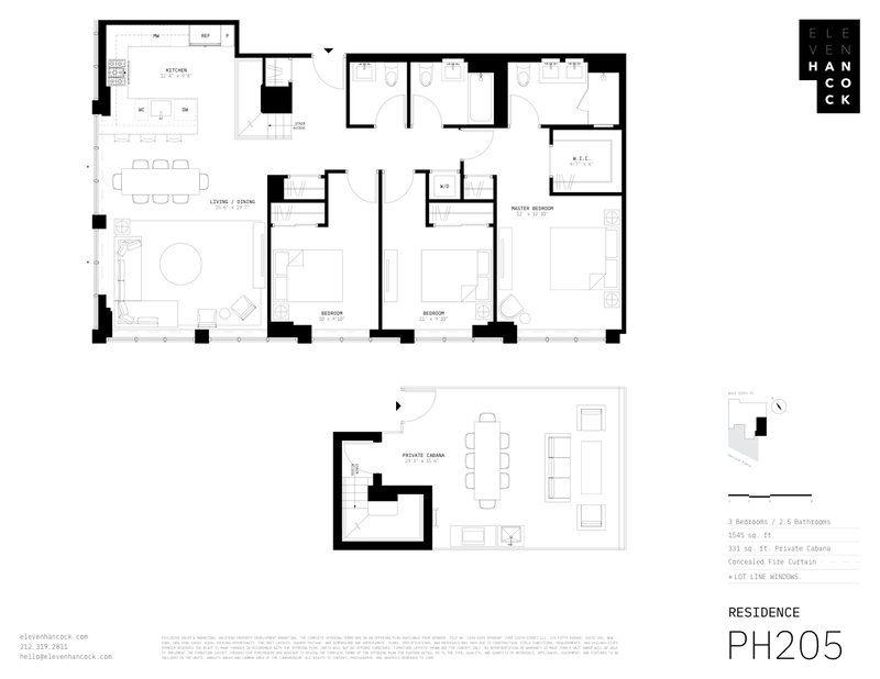 11 Hancock Place Ph205, Upper Manhattan, NYC, 10027, $2,185,000, Property For Sale, Halstead Real Estate, Floorplan 11 Hancock Place Ph205, Upper Manhattan, NYC, 10027, $2,185,000, Property For Sale, Halstead Real Estate, Floorplan