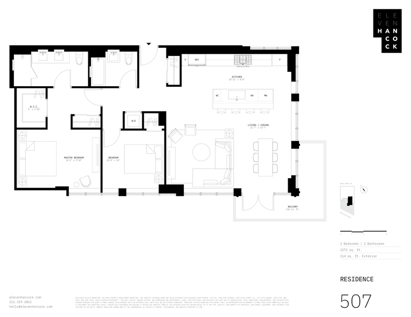 11 Hancock Place 507, Upper Manhattan, NYC, 10027, $1,595,000, Property For Sale, Halstead Real Estate, Floorplan 11 Hancock Place 507, Upper Manhattan, NYC, 10027, $1,595,000, Property For Sale, Halstead Real Estate, Floorplan
