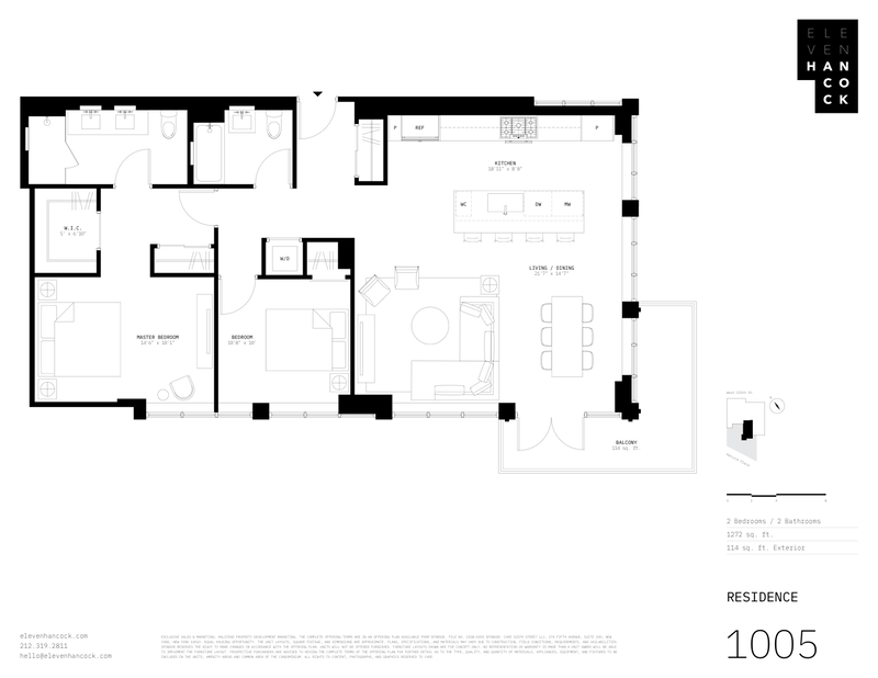 11 Hancock Place 1005, Upper Manhattan, NYC, 10027, $1,720,000, Property For Sale, Halstead Real Estate, Floorplan 11 Hancock Place 1005, Upper Manhattan, NYC, 10027, $1,720,000, Property For Sale, Halstead Real Estate, Floorplan