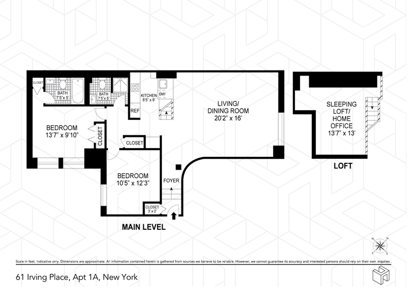 61 Irving Place 1a, Gramercy Park, NYC, 10003, $1,299,000, Property For Sale, Halstead Real Estate, Floorplan 61 Irving Place 1a, Gramercy Park, NYC, 10003, $1,299,000, Property For Sale, Halstead Real Estate, Floorplan