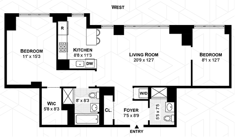 205 West 76th Street 5l, Upper West Side, NYC, 10023, $1,885,000, Property For Sale, Halstead Real Estate, Floorplan 205 West 76th Street 5l, Upper West Side, NYC, 10023, $1,885,000, Property For Sale, Halstead Real Estate, Floorplan