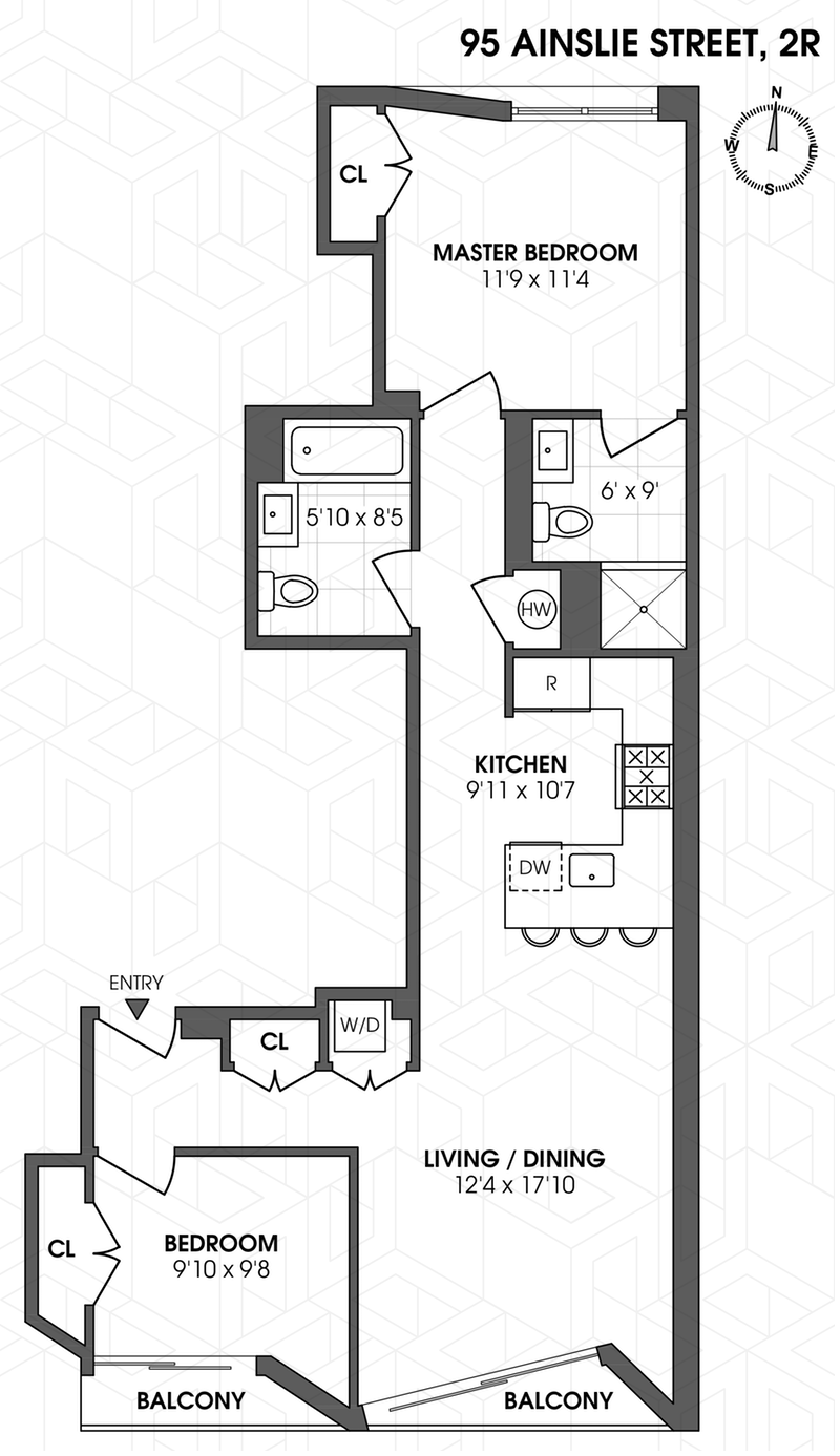95 Ainslie Street 2r, East Williamsburg, Brooklyn, NY, 11211, $1,199,000, Property For Sale, Halstead Real Estate, Floorplan 95 Ainslie Street 2r, East Williamsburg, Brooklyn, NY, 11211, $1,199,000, Property For Sale, Halstead Real Estate, Floorplan