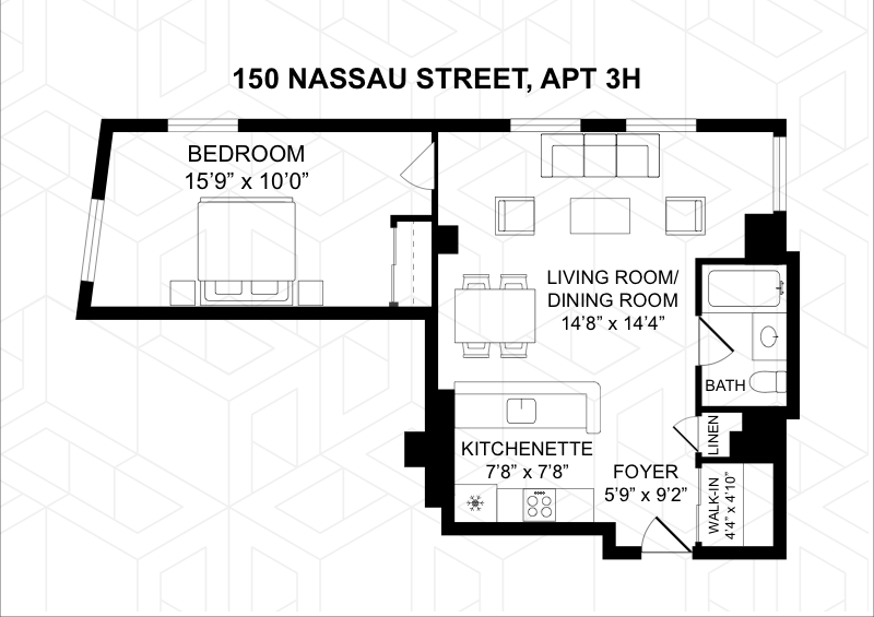 150 Nassau Street 3h, Financial District, NYC, 10038, $898,000, Property For Sale, Halstead Real Estate, Floorplan 150 Nassau Street 3h, Financial District, NYC, 10038, $898,000, Property For Sale, Halstead Real Estate, Floorplan