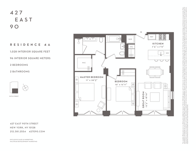 427 East 90th Street 4a, Upper East Side, NYC, 10128, $1,895,000, Property For Sale, Halstead Real Estate, Floorplan 427 East 90th Street 4a, Upper East Side, NYC, 10128, $1,895,000, Property For Sale, Halstead Real Estate, Floorplan