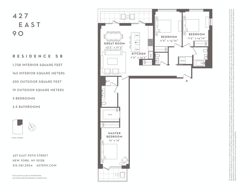 427 East 90th Street 5b, Upper East Side, NYC, 10128, $2,995,000, Property For Sale, Halstead Real Estate, Floorplan 427 East 90th Street 5b, Upper East Side, NYC, 10128, $2,995,000, Property For Sale, Halstead Real Estate, Floorplan