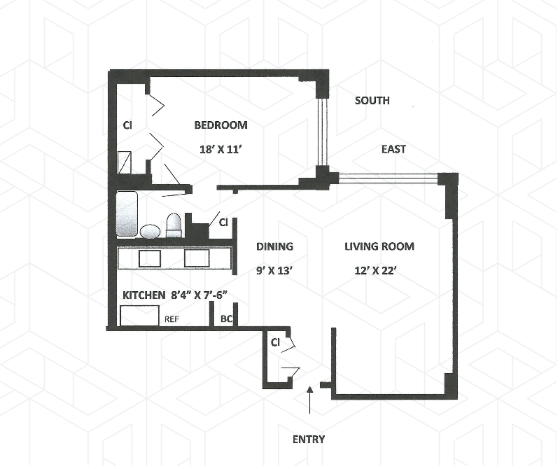 1020 Grand Concourse 10a, Concourse Village, New York, 10451, $245,000, Property For Sale, Halstead Real Estate, Floorplan 1020 Grand Concourse 10a, Concourse Village, New York, 10451, $245,000, Property For Sale, Halstead Real Estate, Floorplan
