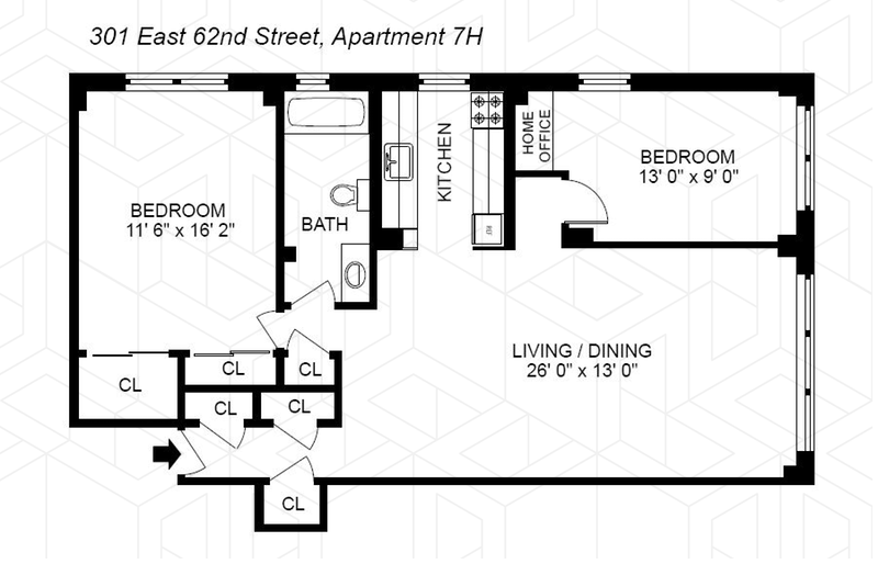 301 East 62nd Street 7h, Upper East Side, NYC, 10065, $4,250, Property For Rent, Halstead Real Estate, Floorplan 301 East 62nd Street 7h, Upper East Side, NYC, 10065, $4,250, Property For Rent, Halstead Real Estate, Floorplan