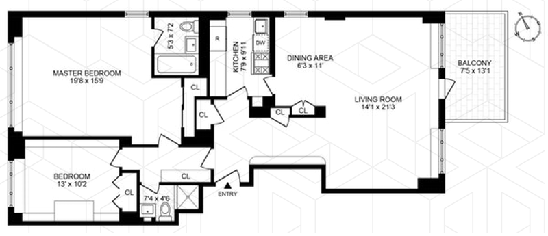 60 Sutton Place South 12jsouth, Midtown East, NYC, 10022, $1,299,000, Property For Sale, Halstead Real Estate, Floorplan 60 Sutton Place South 12jsouth, Midtown East, NYC, 10022, $1,299,000, Property For Sale, Halstead Real Estate, Floorplan