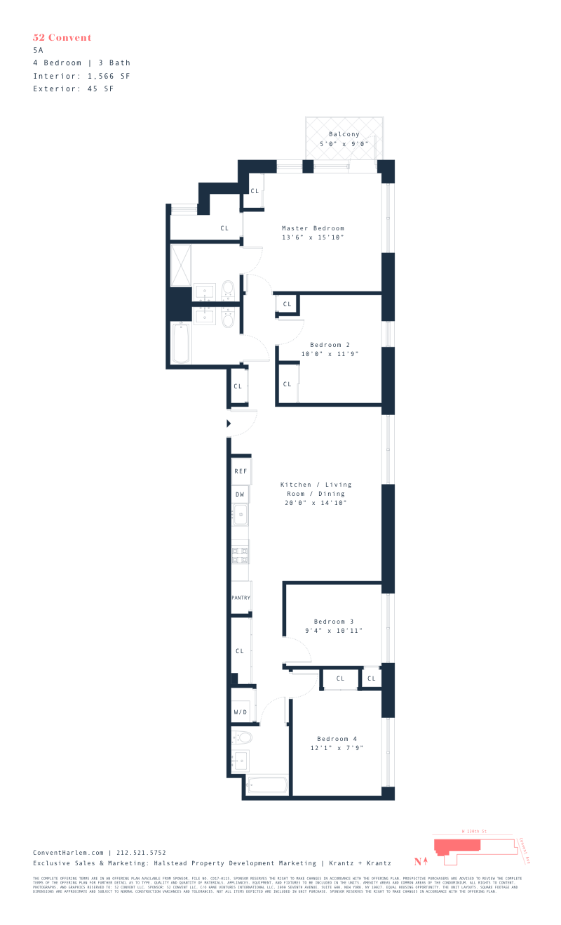 52 Convent Avenue 5a, Upper Manhattan, NYC, 10027, $5,900, Property For Rent, Halstead Real Estate, Floorplan 52 Convent Avenue 5a, Upper Manhattan, NYC, 10027, $5,900, Property For Rent, Halstead Real Estate, Floorplan