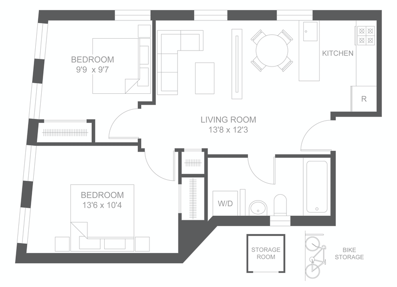 318 West 142nd Street 3b, Upper Manhattan, NYC, 10031, $750,000, Property For Sale, Halstead Real Estate, Floorplan 318 West 142nd Street 3b, Upper Manhattan, NYC, 10031, $750,000, Property For Sale, Halstead Real Estate, Floorplan