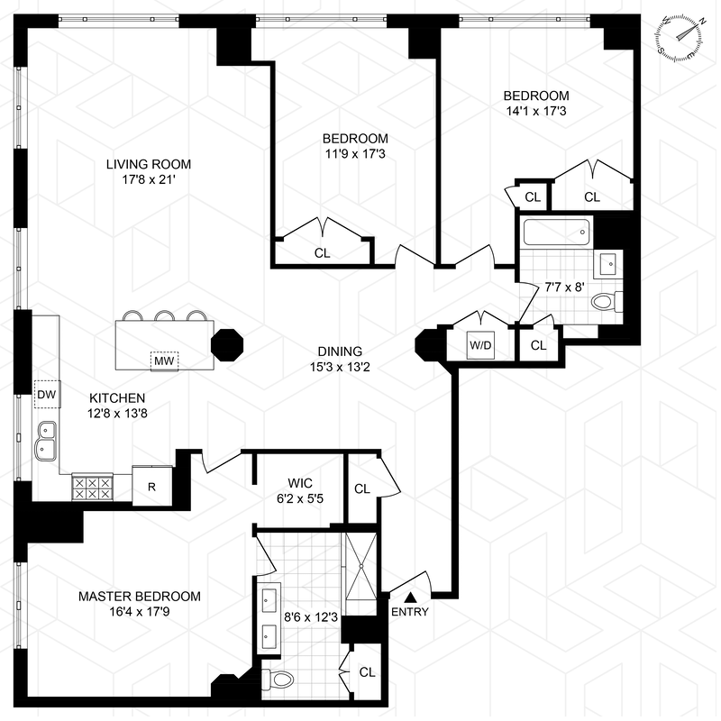 1500 Garden St 8l, Hoboken, New Jersey, 07030, $1,895,000, Property For Sale, Halstead Real Estate, Floorplan 1500 Garden St 8l, Hoboken, New Jersey, 07030, $1,895,000, Property For Sale, Halstead Real Estate, Floorplan