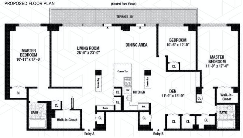 392 Central Park West 18ab, Upper West Side, NYC, 10025, $2,195,000, Property For Sale, Halstead Real Estate, Floorplan 392 Central Park West 18ab, Upper West Side, NYC, 10025, $2,195,000, Property For Sale, Halstead Real Estate, Floorplan