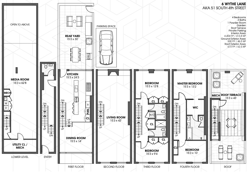 6 Wythe Lane, Brooklyn, Brooklyn, NY, 11249, $5,495,000, Property For Sale, Halstead Real Estate, Floorplan 6 Wythe Lane, Brooklyn, Brooklyn, NY, 11249, $5,495,000, Property For Sale, Halstead Real Estate, Floorplan