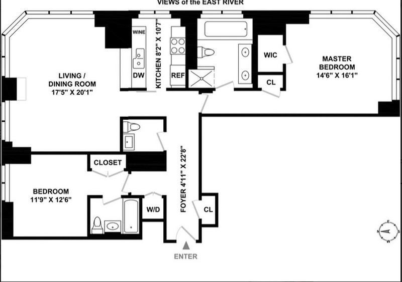 300 East 55th Street 17d, Midtown East, NYC, 10022, $7,700, Property For Rent, Halstead Real Estate, Floorplan 300 East 55th Street 17d, Midtown East, NYC, 10022, $7,700, Property For Rent, Halstead Real Estate, Floorplan