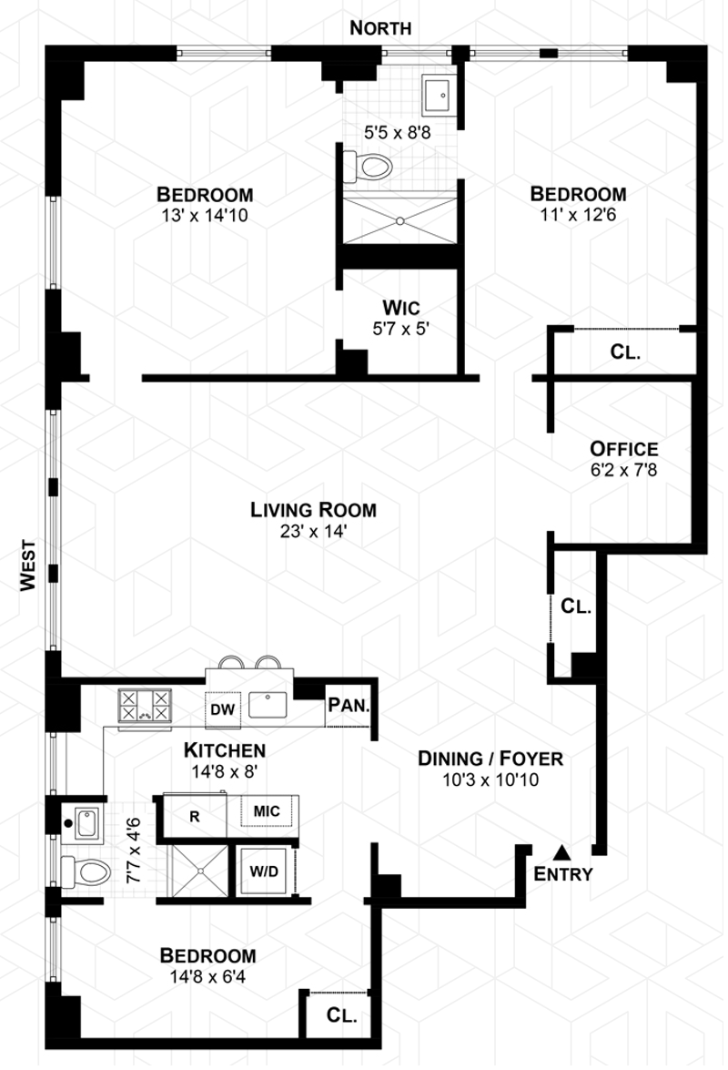 310 West End Avenue 2b, Upper West Side, NYC, 10023, $1,975,000, Property For Sale, Halstead Real Estate, Floorplan 310 West End Avenue 2b, Upper West Side, NYC, 10023, $1,975,000, Property For Sale, Halstead Real Estate, Floorplan