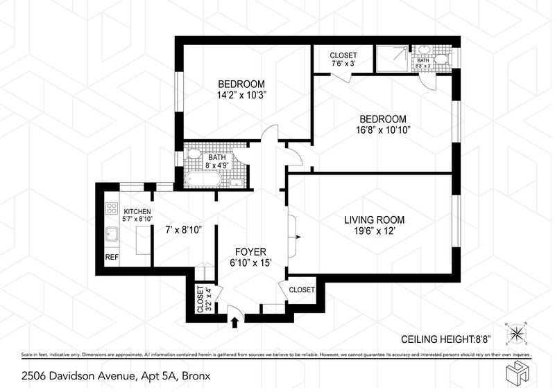 2506 Davidson Avenue 5a, Fordham, New York, 10468, $315,000, Property For Sale, Halstead Real Estate, Floorplan 2506 Davidson Avenue 5a, Fordham, New York, 10468, $315,000, Property For Sale, Halstead Real Estate, Floorplan