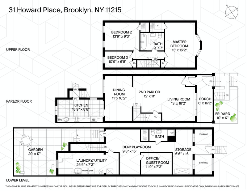 31 Howard Place, Windsor Terrace, Brooklyn, NY, 11215, $2,100,000, Property For Sale, Halstead Real Estate, Floorplan 31 Howard Place, Windsor Terrace, Brooklyn, NY, 11215, $2,100,000, Property For Sale, Halstead Real Estate, Floorplan