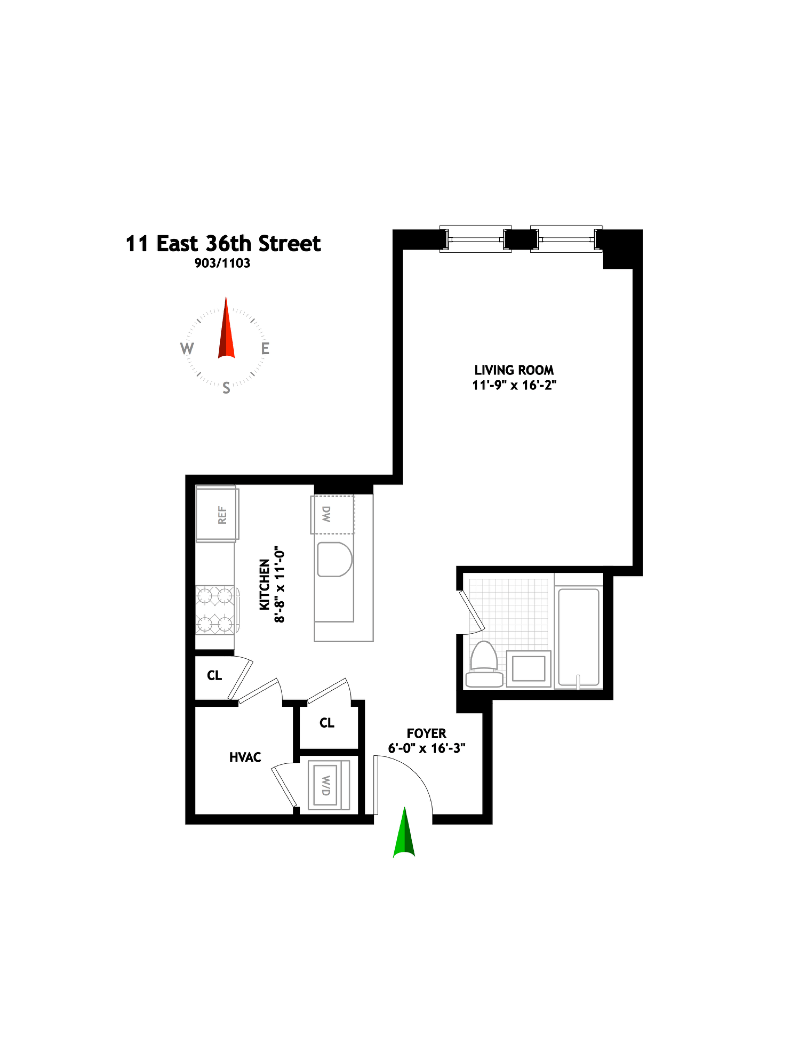11 East 36th Street 1103, Midtown East, NYC, 10016, $750,000, Property For Sale, Halstead Real Estate, Floorplan 11 East 36th Street 1103, Midtown East, NYC, 10016, $750,000, Property For Sale, Halstead Real Estate, Floorplan