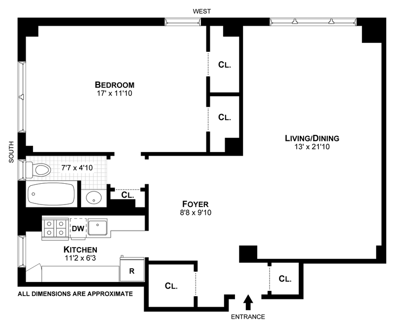 865 United Nations Plaza 14e, Midtown East, NYC, 10017, $865,000, Property For Sale, Halstead Real Estate, Floorplan 865 United Nations Plaza 14e, Midtown East, NYC, 10017, $865,000, Property For Sale, Halstead Real Estate, Floorplan