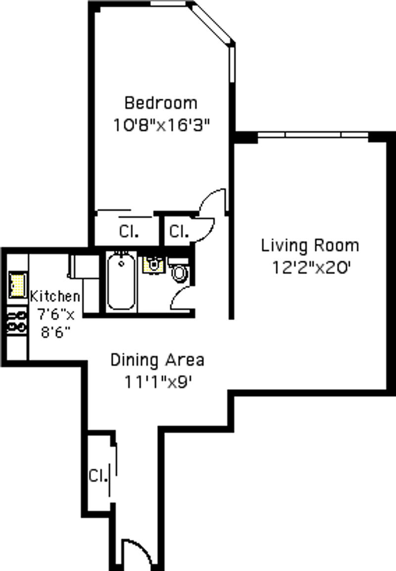34 Plaza Street 710, Prospect Heights, Brooklyn, NY, 11238, $2,750, Property For Rent, Halstead Real Estate, Floorplan 34 Plaza Street 710, Prospect Heights, Brooklyn, NY, 11238, $2,750, Property For Rent, Halstead Real Estate, Floorplan