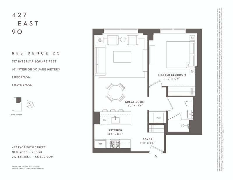 427 East 90th Street 2c, Upper East Side, NYC, 10128, $995,000, Property For Sale, Halstead Real Estate, Floorplan 427 East 90th Street 2c, Upper East Side, NYC, 10128, $995,000, Property For Sale, Halstead Real Estate, Floorplan