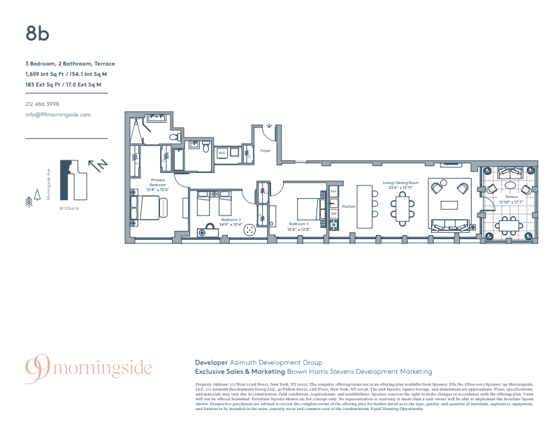 375 West 123rd Street 8b, Upper Manhattan, NYC, 10027, $2,395,000, Property For Sale, Halstead Real Estate, Floorplan 375 West 123rd Street 8b, Upper Manhattan, NYC, 10027, $2,395,000, Property For Sale, Halstead Real Estate, Floorplan