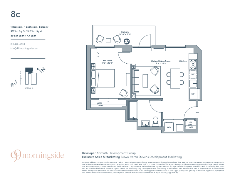 375 West 123rd Street 8c, Upper Manhattan, NYC, 10027, $780,000, Property For Sale, Halstead Real Estate, Floorplan 375 West 123rd Street 8c, Upper Manhattan, NYC, 10027, $780,000, Property For Sale, Halstead Real Estate, Floorplan