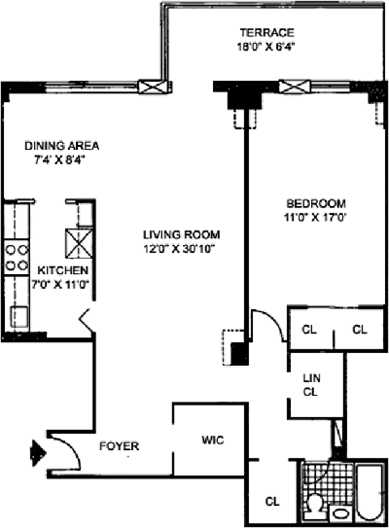 392 Central Park West 18x, Upper West Side, NYC, 10025, $3,000, Property For Rent, Halstead Real Estate, Floorplan 392 Central Park West 18x, Upper West Side, NYC, 10025, $3,000, Property For Rent, Halstead Real Estate, Floorplan