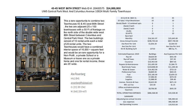 43 -45 West 86th Street, Upper West Side, NYC, 10024, $13,495,000, Property For Sale, Halstead Real Estate, Floorplan 43 -45 West 86th Street, Upper West Side, NYC, 10024, $13,495,000, Property For Sale, Halstead Real Estate, Floorplan
