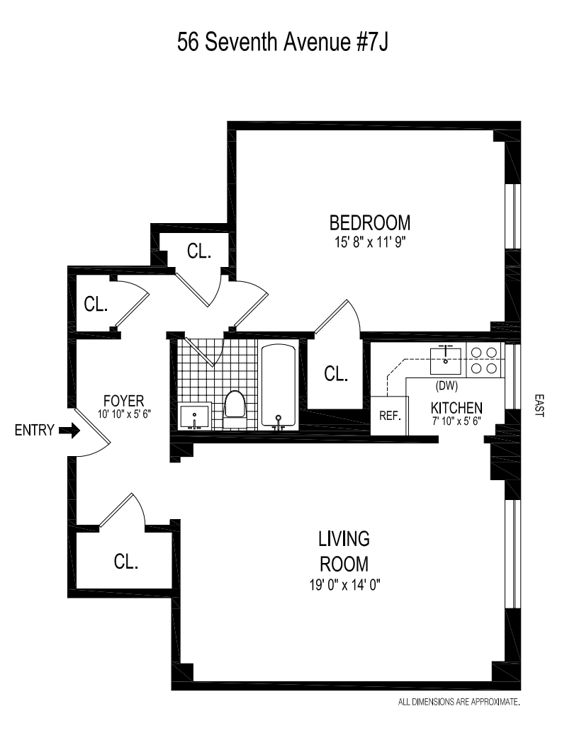 56 Seventh Avenue 9j, West Village, NYC, 10011, $3,965, Property For Rent, Halstead Real Estate, Floorplan 56 Seventh Avenue 9j, West Village, NYC, 10011, $3,965, Property For Rent, Halstead Real Estate, Floorplan