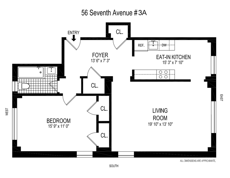 56 Seventh Avenue 3a, West Village, NYC, 10011, $4,022, Property For Rent, Halstead Real Estate, Floorplan 56 Seventh Avenue 3a, West Village, NYC, 10011, $4,022, Property For Rent, Halstead Real Estate, Floorplan