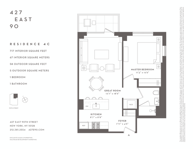 427 East 90th Street 4c, Upper East Side, NYC, 10128, $1,145,000, Property For Sale, Halstead Real Estate, Floorplan 427 East 90th Street 4c, Upper East Side, NYC, 10128, $1,145,000, Property For Sale, Halstead Real Estate, Floorplan