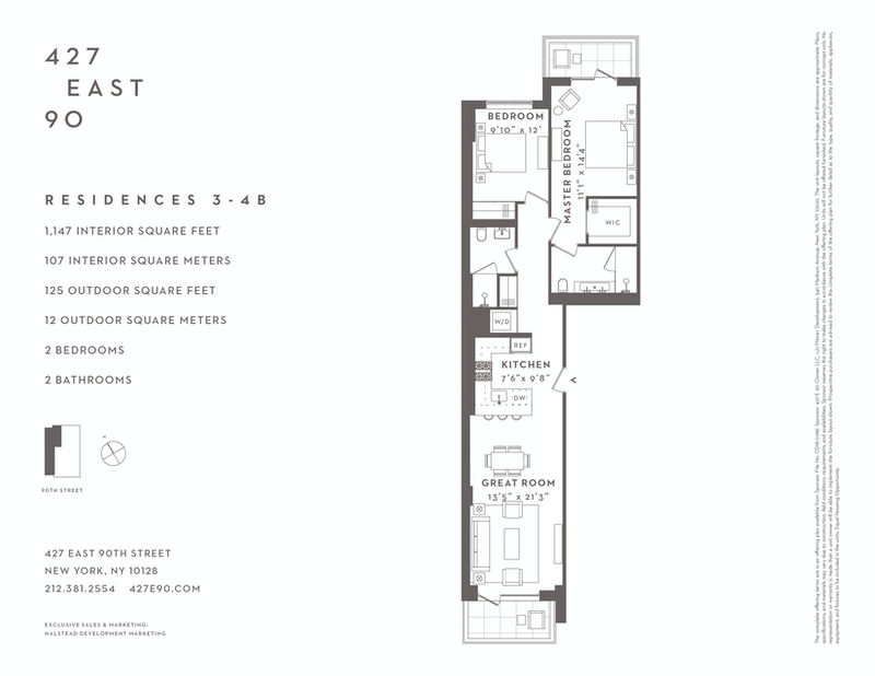 427 East 90th Street 3b, Upper East Side, NYC, 10128, $1,948,000, Property For Sale, Halstead Real Estate, Floorplan 427 East 90th Street 3b, Upper East Side, NYC, 10128, $1,948,000, Property For Sale, Halstead Real Estate, Floorplan