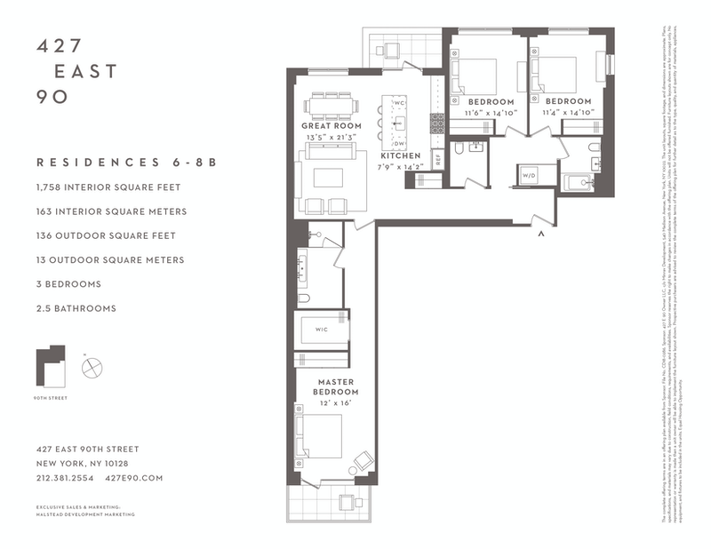 427 East 90th Street 6b, Upper East Side, NYC, 10128, $3,162,000, Property For Sale, Halstead Real Estate, Floorplan 427 East 90th Street 6b, Upper East Side, NYC, 10128, $3,162,000, Property For Sale, Halstead Real Estate, Floorplan