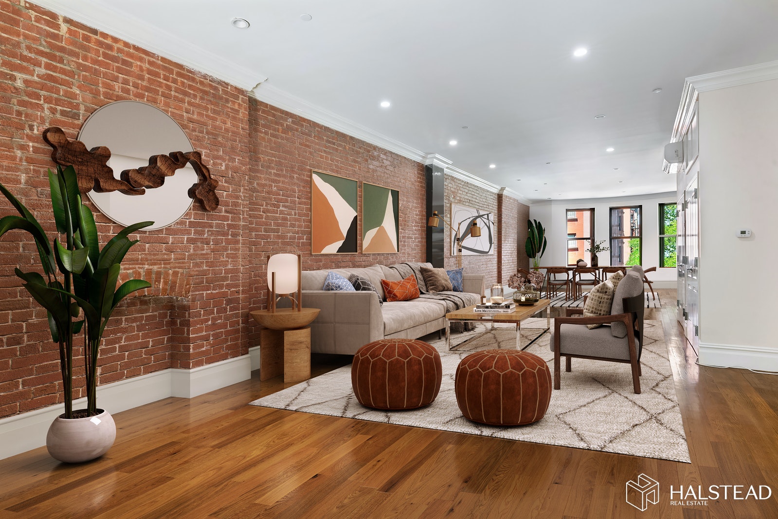 48 W 120TH ST 2 New York City, New York Located in charming and convenient Mount Morris Park, everything in this townhome has been renovated. This duplex unit is ideal for someone who wants space for everyone in the home all day long. The expansive 52 x 18 living space is unlike anything you've seen! North-facing bay windows with seating will have you gazing all day over the row of brownstones on 5th Avenue as well as the lush greenery from the park.The modern and wide galley kitchen features tall, soft-close cabinets, stainless steel appliances and a juliet balcony which overlooks the terrace below. All three bedrooms have en suite baths, can accommodate a queen-sized bed plus furniture and has numerous closets. NOTE: Renting the complete house is an option. Please view our 3D Walkthrough.